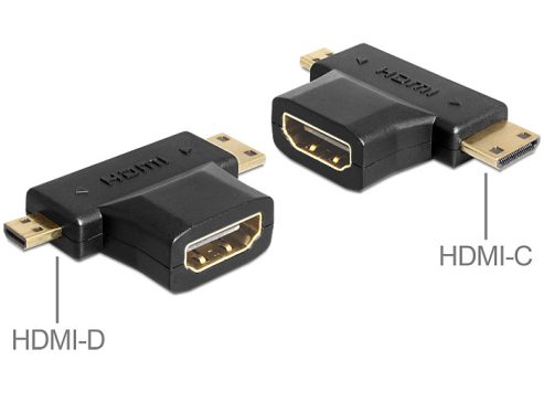 DeLock Adapter HDMI-A female > HDMI-C + HDMI-D male
