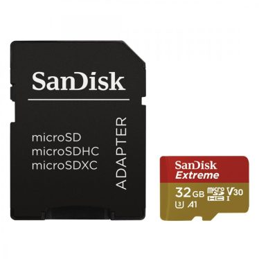 Sandisk 32GB microSDHC Extreme Class 10 UHS-I V30 A1 + adapterrel