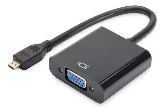 Digitus DA-70460 Micro-HDMI to VGA converter Black