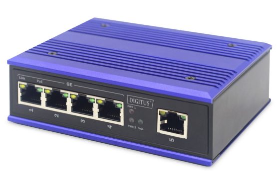 Digitus Industrial 4-Port Gigabit PoE Switch + 1 uplink