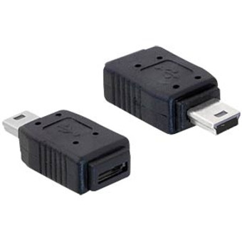 DeLock Adapter USB mini male > USB micro-A+B female Black