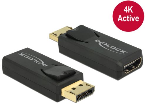 DeLock Adapter Displayport 1.2 male > HDMI female 4K Active Black