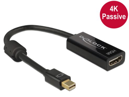 DeLock Adapter mini Displayport 1.2 male > HDMI female 4K Passive Black