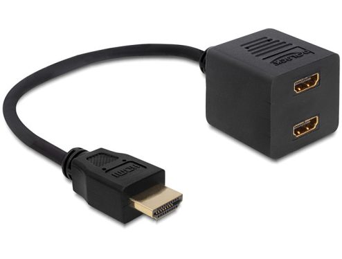 DeLock Adapter HDMI High Speed with Ethernet 1x male > 2x female DeLock Adapter HDMI High Speed with Ethernet 1x male > 2x female