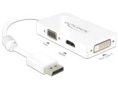   DeLock Displayport 1.1 male > VGA/HDMI/DVI-D (Dual Link) female Passive Adapter White