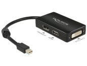   DeLock mini Displayport 1.1 male > Displayport / HDMI / DVI-D (Dual Link) female Passive Adapter Black
