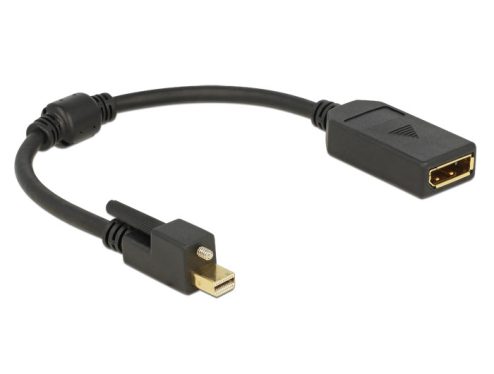 DeLock Adapter mini Displayport 1.2 male with screw > Displayport female 4K Black DeLock Adapter mini Displayport 1.2 male with screw > Displayport female 4K Black