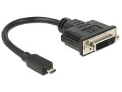   DeLock HDMI Micro-D Stecker > DVI-I (Dual Link) (24+5) Buchse 20cm Adapter