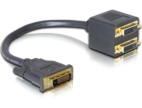 DeLock Adapter DVI-D (Dual Link) (24+1) male to 2x (Dual Link) (24+1) female