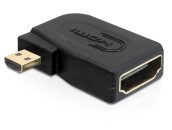   DeLock Adapter High Speed HDMI with Ethernet - micro D male > A female angled sideways
