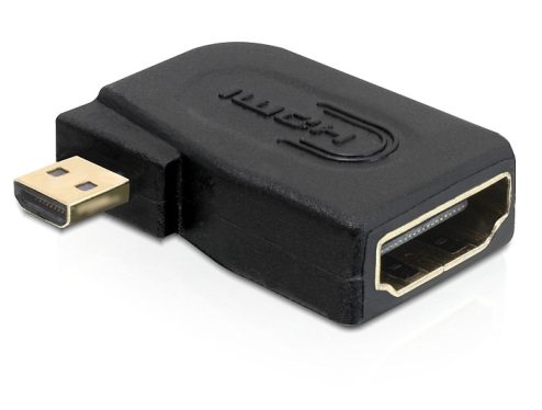 DeLock Adapter High Speed HDMI with Ethernet - micro D male > A female angled sideways