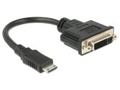   DeLock Adapter HDMI Mini-C male > DVI-I (Dual Link) (24+5) female 20cm