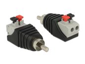   DeLock Adapter RCA male > Terminal Block with push button 2 pin