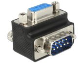   DeLock Adapter Sub-D 9 pin male > female 270° angled Nut and Screw changeable