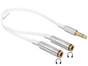   DeLock Cable audio splitter stereo jack male 3.5 mm 3 pin > 2x stereo jack female 3.5 mm 3 pin 25cm
