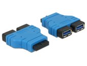   DeLock Adapter USB 3.0 pin header female > 2x USB 3.0 Type-A female parallel