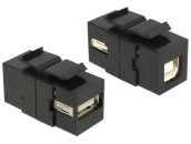   DeLock Keystone module USB 2.0 A female > USB 2.0 B female Black