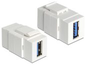   DeLock Keystone module USB 3.0 A female > USB 3.0 A female White