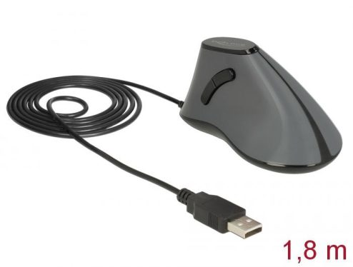 DeLock Ergonomic vertical optical 5-button USB mouse Grey/Black DeLock Ergonomic vertical optical 5-button USB mouse Grey/Black