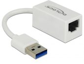   DeLock SuperSpeed USB3.2 Type-A male > Gigabit LAN 10/100/1000 Mbps compact Adapter White