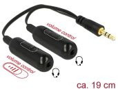   DeLock Audio splitter stereo jack male 3.5mm 3pin > 2xstereo jack female 3.5mm 3pin+Volume control Adapter Cable