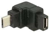   DeLock USB 2.0 Micro-B male > USB 2.0 Micro-B female angled up Adapter Black