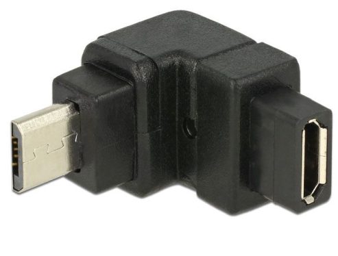 DeLock USB 2.0 Micro-B male > USB 2.0 Micro-B female angled up Adapter Black