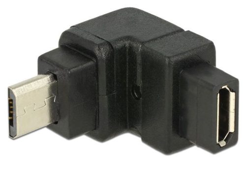 DeLock USB 2.0 Micro-B male > USB 2.0 Micro-B female angled up Adapter Black DeLock USB 2.0 Micro-B male > USB 2.0 Micro-B female angled up Adapter Black