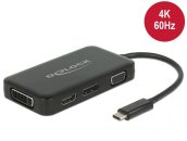   DeLock USB Type-C male > VGA/HDMI/DVI/DisplayPort female adapter Black