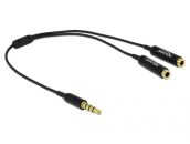   DeLock Audio splitter stereo jack male 3.5 mm 4 pin > 2x stereo jack female 3.5 mm 4 pin 25cm cable