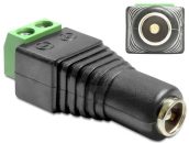   DeLock Adapter DC 5.5 x 2.5mm female > Terminal Block 2pin