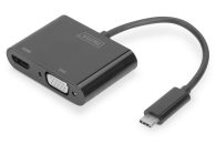 Digitus USB Type C to HDMI + VGA Adapter Black