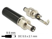  DeLock Connector DC 5.5 x 2.1 mm with 9.5 mm length male soldering version