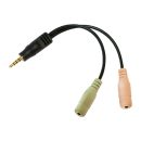   Logilink Audio jack adapter 4-pin 3.5 mm stereo male to 2x3.5mm female Black