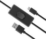   Akasa AK-CBUB58-15BK USB 2.0 Type-A to Micro-B Cable with Switch