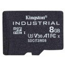   Kingston 8GB microSDHC Class 10 CL10 U3 V30 A1 Industrial adapter nélkül