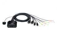   ATEN CS22H 2-Port USB 4K HDMI Cable KVM Switch with Remote Port Selector