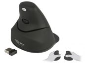   DeLock Ergonomic vertical Laser 4-button mouse 2.4 GHz wireless left/right handers Black