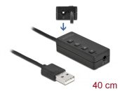   DeLock USB Headset and Microphone Adapter with 2x 3.5 mm Stereo Jack for Windows and Mac OS
