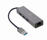   Gembird USB AM Gigabit Network Adapter With 3-port USB 3.0 Hub Grey