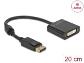   DeLock Displayport 1.2 male > DVI-I (Dual Link) (24+5) female 4K Active Adapter Black