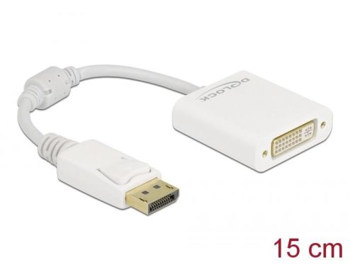 DeLock DisplayPort 1.1 male > DVI-D(Single Link) (24+5) female Passive Adapter White DeLock DisplayPort 1.1 male > DVI-D(Single Link) (24+5) female Passive Adapter White