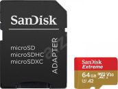   Sandisk 64GB microSDXC Class 10 U3 V30 A2 Extreme + adapterrel