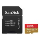   Sandisk 64GB microSDXC Class 10 U3 V30 A2 Extreme Action Cams and Drones + adapterrel