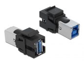   DeLock Keystone Module USB 3.0 A female > USB 3.0 B female Black