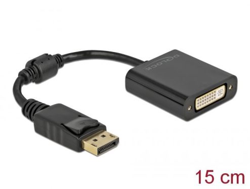 DeLock DisplayPort 1.1 male to DVI-I (Dual Link) (24+5) female Passive Adapter 0,15m Black DeLock DisplayPort 1.1 male to DVI-I (Dual Link) (24+5) female Passive Adapter 0,15m Black