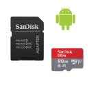   Sandisk 512GB microSDHC Ultra Class 10 UHS-I A1 (Android) + adapterrel