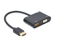   Gembird A-HDMIM-HDMIFVGAF HDMI male to HDMI female + VGA female + audio adapter cable Black