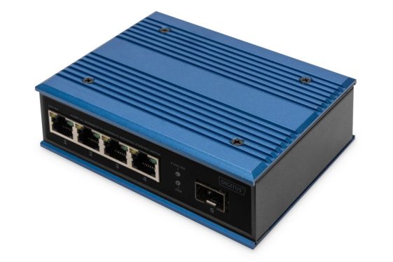 Digitus DN-651130 4-Port 10/100Base-TX to 100Base-FX Industrial Ethernet Switch Blue