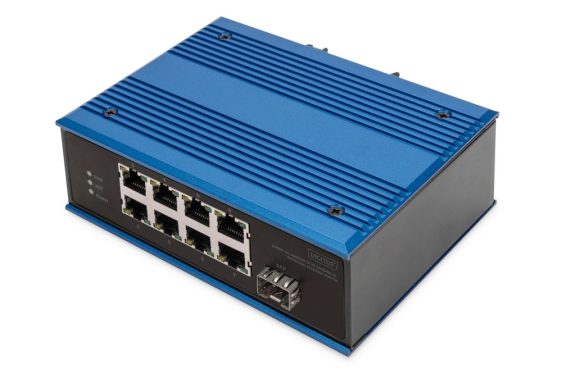 Digitus DN-651132 8-Port 10/100Base-TX to 100Base-FX Industrial Ethernet Switch Blue